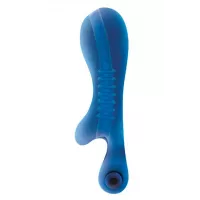 Синий мастурбатор с вибростимулятором мошонки Renegade Ball Tugging Stroker