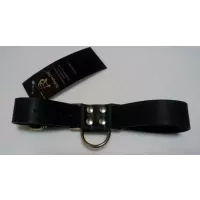 Чёрные широкие ременные наручники с полукольцом
