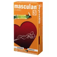 Презервативы Masculan Classic 3 Dotty+Ribbed с колечками и пупырышками - 10 шт.