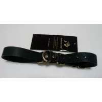 Чёрные ременные наручники с полукольцом