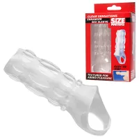 Насадка на пенис с кольцом для мошонки Clear Sensations Enhancer Sex Sleeve - 11,5 см.